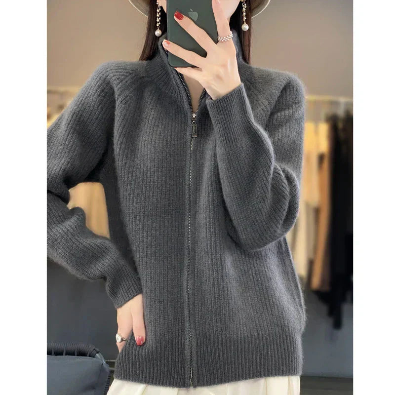 Ava Women's Cashmere Cardigan | Cozy Zip-Up for Winter 5