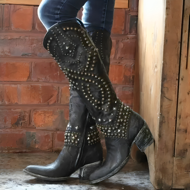 Ava Women's Cowboy Boots | Studded Design, Spring Style 2