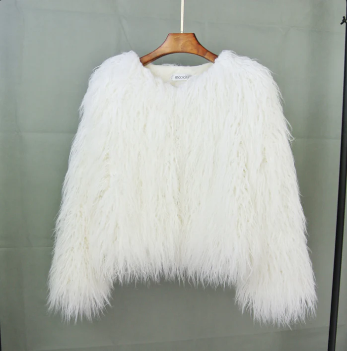 Ava Women's Cropped Coat | Textured Faux Fur, Elegant 1