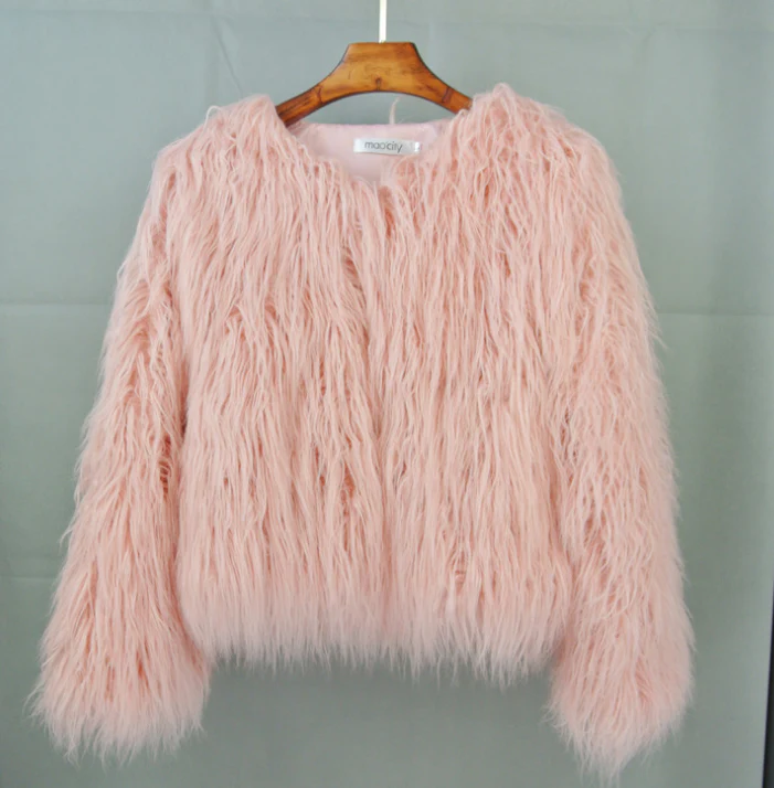Ava Women's Cropped Coat | Textured Faux Fur, Elegant 2