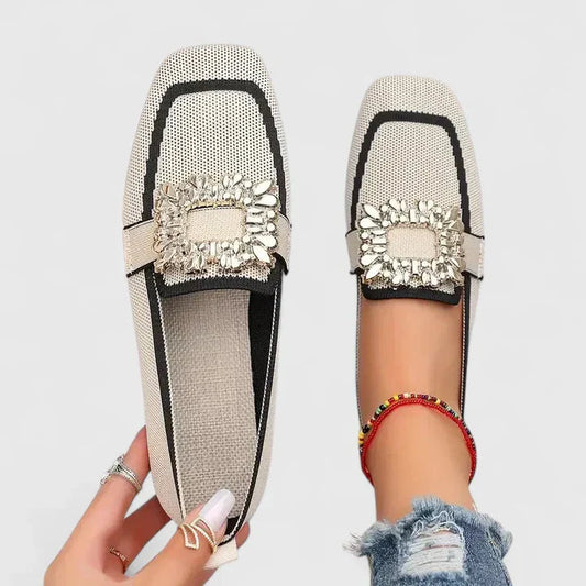 Ava Women's Flats | Elegant Square-Toe Slip-On Design 0