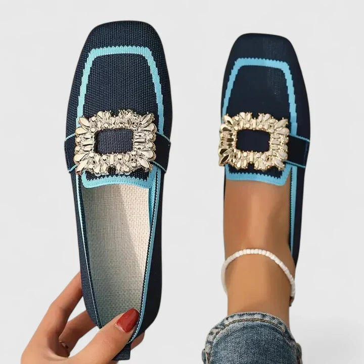 Ava Women's Flats | Elegant Square-Toe Slip-On Design 1