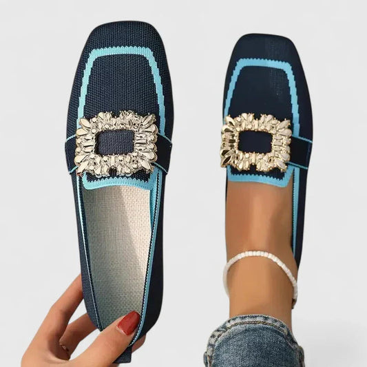 Ava Women's Flats | Elegant Square-Toe Slip-On Design 1