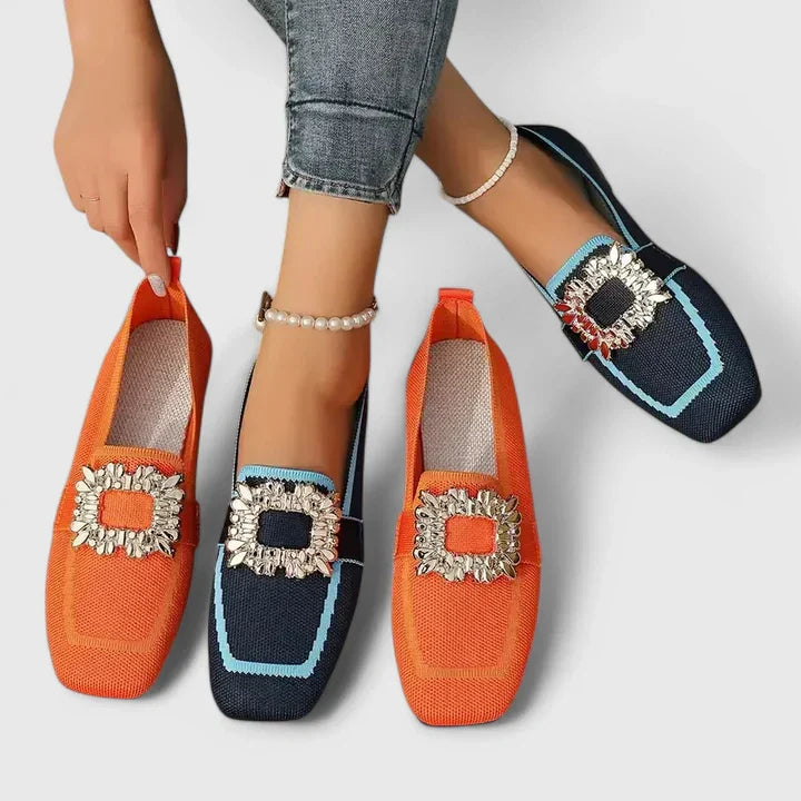 Ava Women's Flats | Elegant Square-Toe Slip-On Design 2