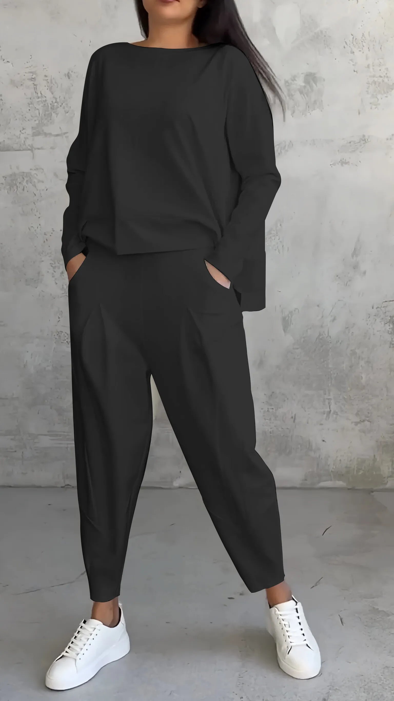 Ava Women's Harem Pants Set | Casual Long Sleeve Top 0