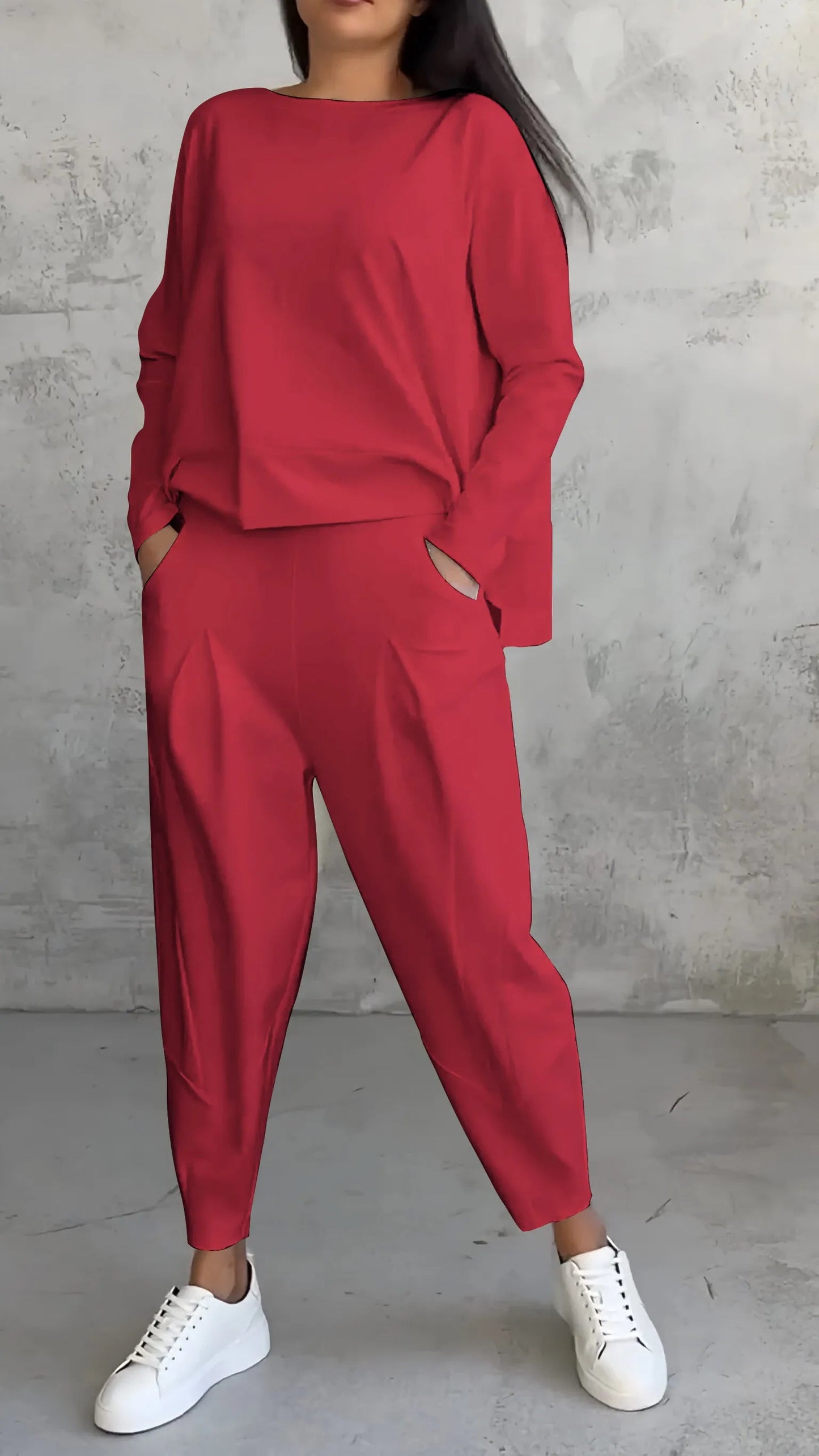 Ava Women's Harem Pants Set | Casual Long Sleeve Top 3