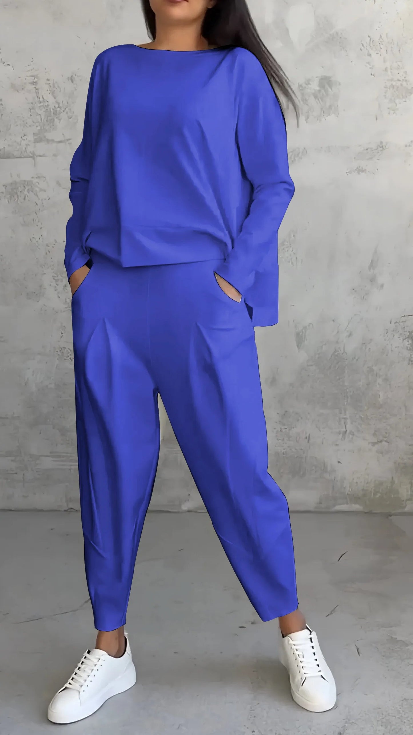 Ava Women's Harem Pants Set | Casual Long Sleeve Top 5