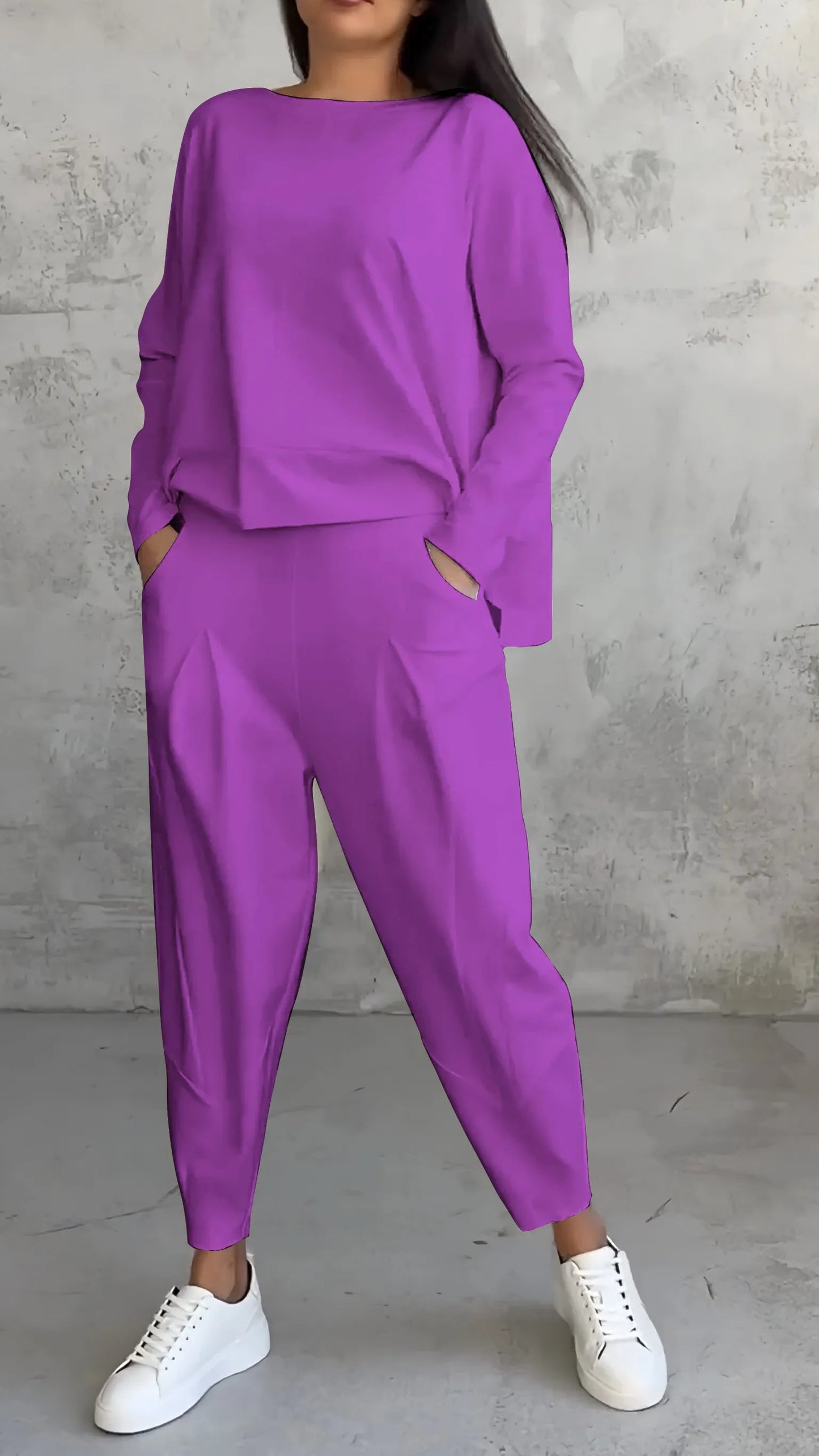 Ava Women's Harem Pants Set | Casual Long Sleeve Top 7