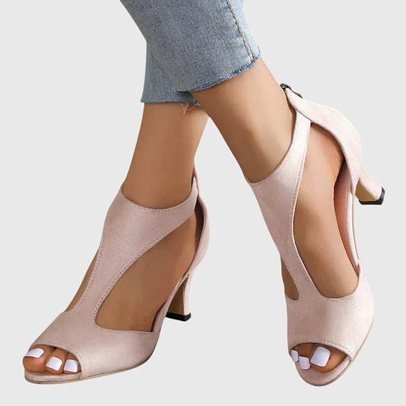 Ava Women's Heels | Elegant Cutout Open Toe Design 0