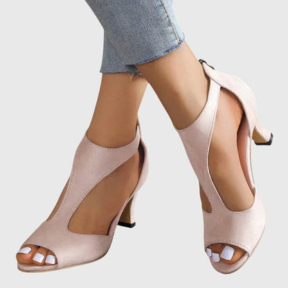Ava Women's Heels | Elegant Cutout Open Toe Design 0