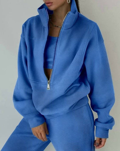 Ava Women's Jogger Set | Modern Half Zip Sweatshirt, Cozy Matching Sweatsuit 2