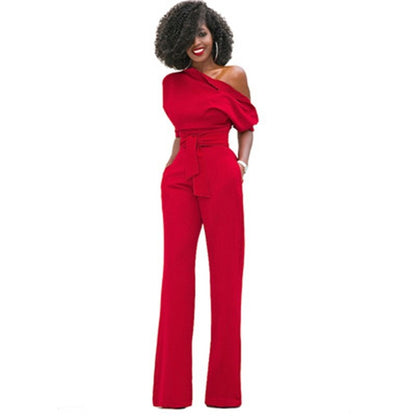 Ava Women's Jumpsuit | Asymmetrical Design, Chic Black Jumpsuit 1