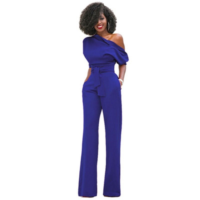 Ava Women's Jumpsuit | Asymmetrical Design, Chic Black Jumpsuit 2
