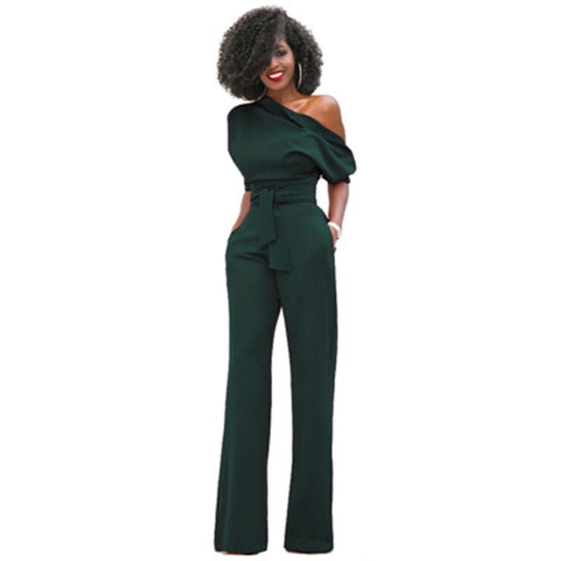 Ava Women's Jumpsuit | Asymmetrical Design, Chic Black Jumpsuit 3