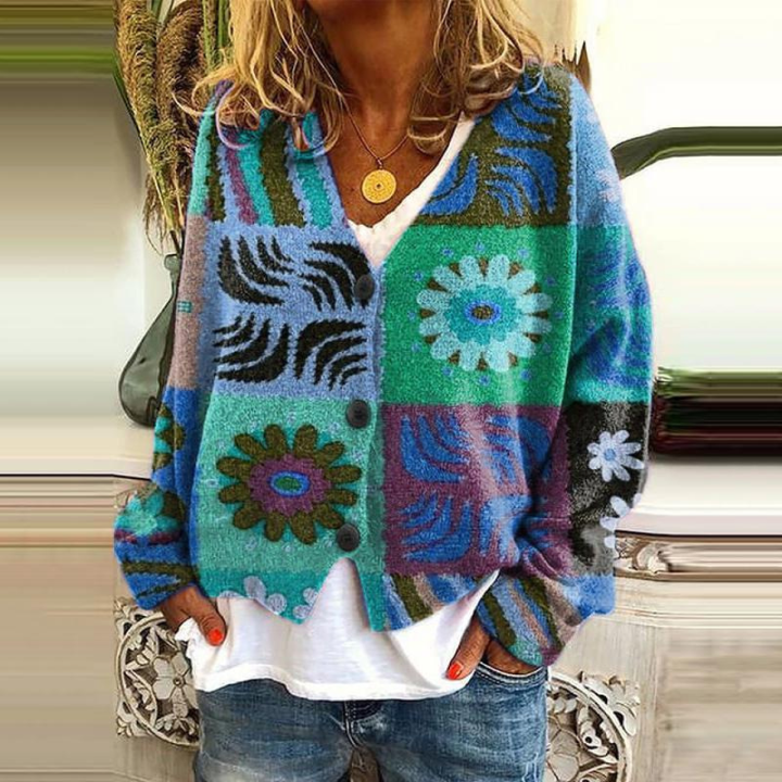 Ava Women's Long Cardigan | Floral Design, Cozy Warmth 4