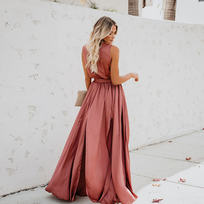 Ava Women's Maxi Dress | Flowing Fabric, Side Slit 1