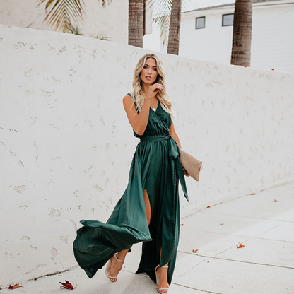 Ava Women's Maxi Dress | Flowing Fabric, Side Slit 2