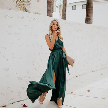 Ava Women's Maxi Dress | Flowing Fabric, Side Slit 4