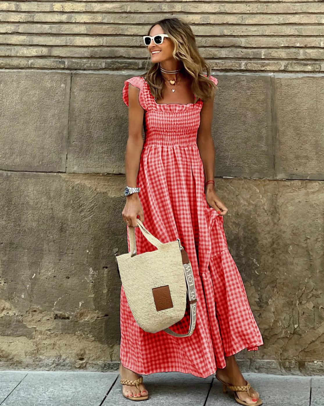 Ava Women's Maxi Dress | Smocked Bodice, Casual Elegance 6