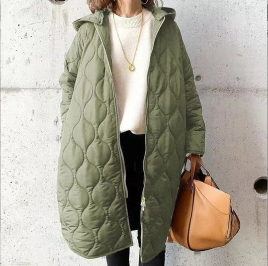Ava Women's Quilted Winter Coat | Elegant Design with Hood, Warm & Stylish 0