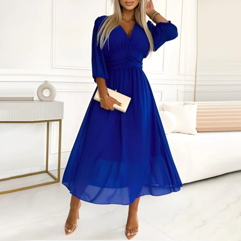 Ava Women's Summer Dress | Flattering V-Neck, 3/4 Sleeve 2