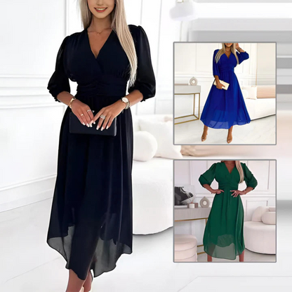 Ava Women's Summer Dress | Flattering V-Neck, 3/4 Sleeve 4