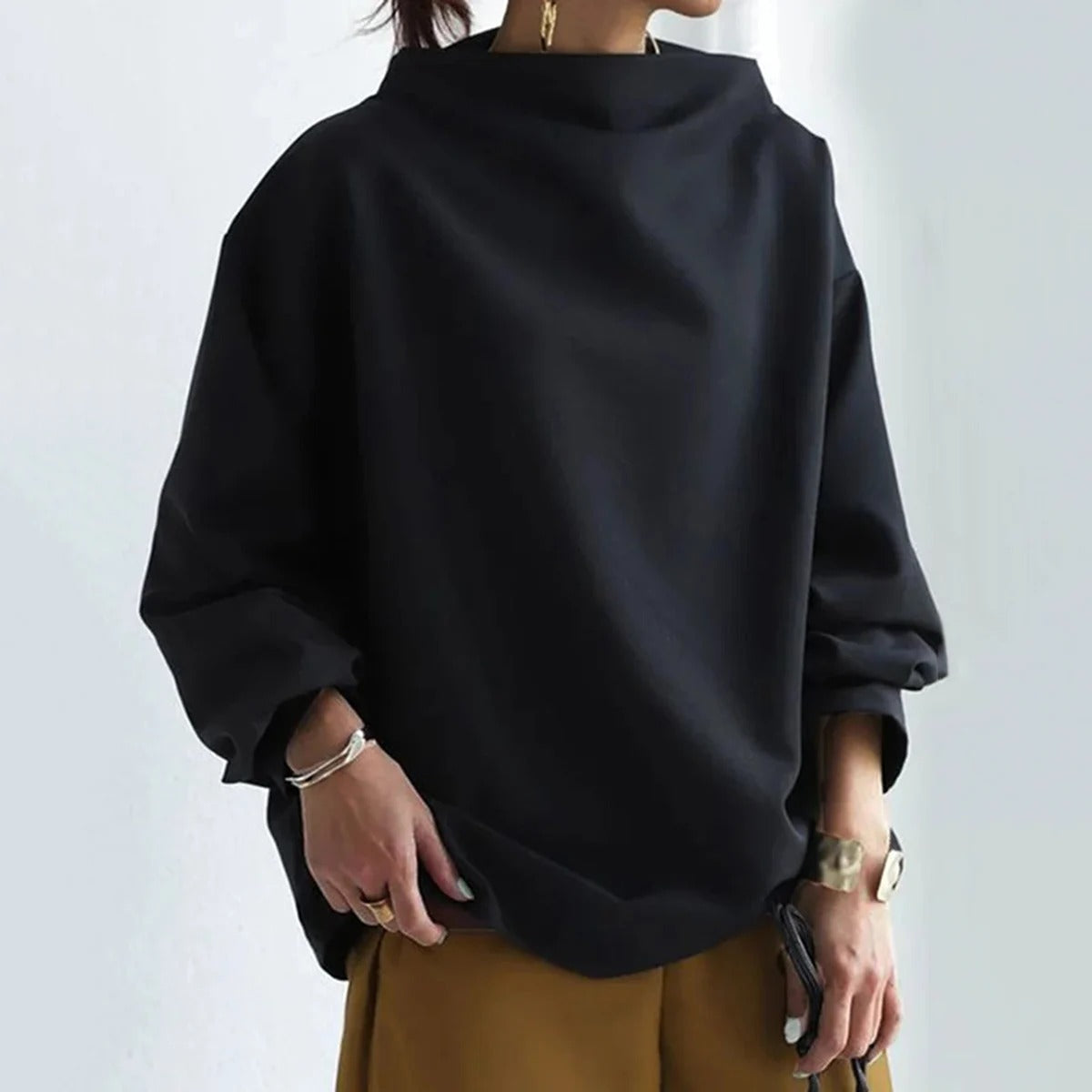 Ava Women's Turtleneck Sweater | Classic Black, Cozy Fit 5