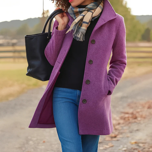 Ava Women's Winter Coat | Classic Button Front Design 1