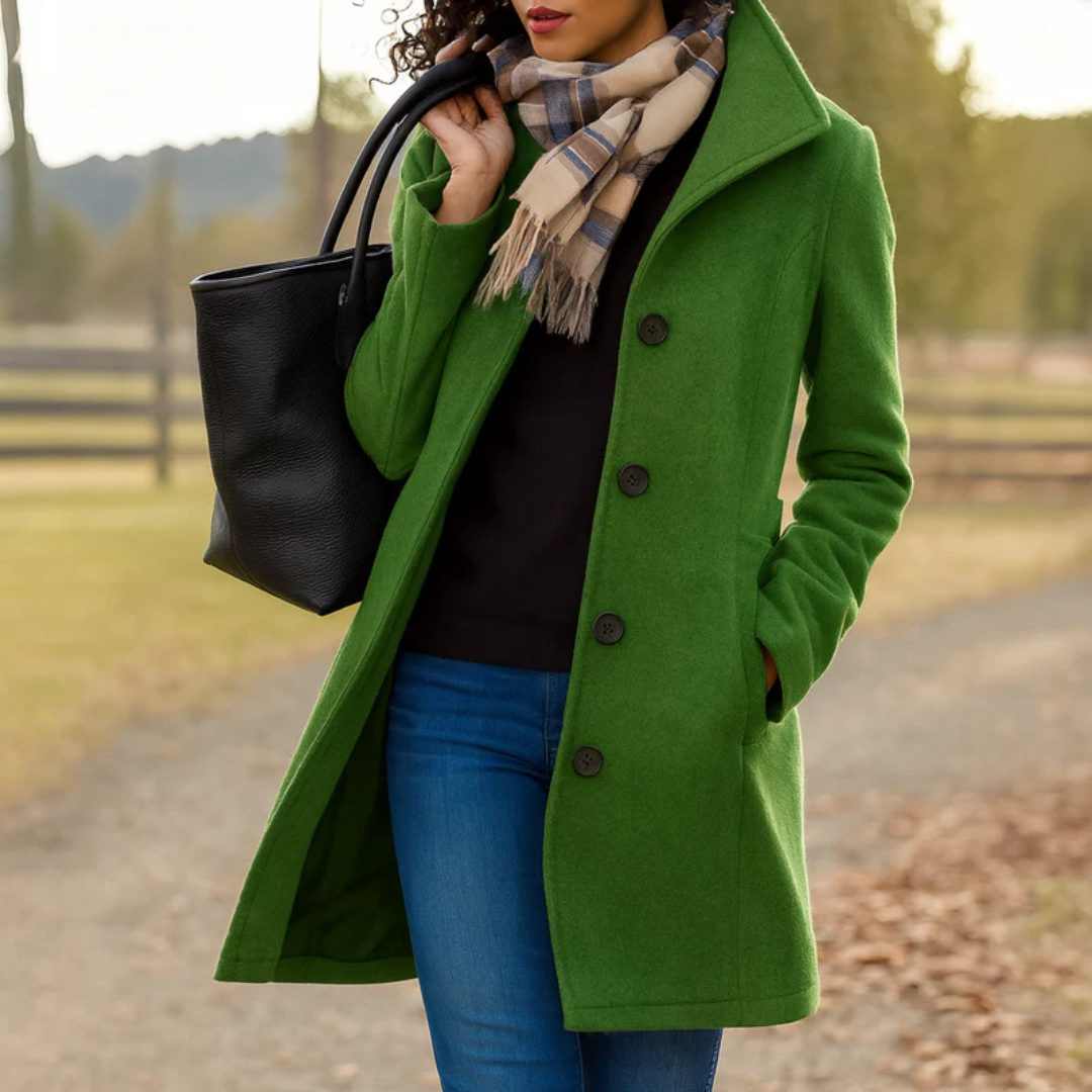 Ava Women's Winter Coat | Classic Button Front Design 2