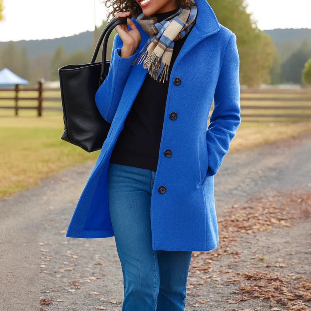 Ava Women's Winter Coat | Classic Button Front Design 7