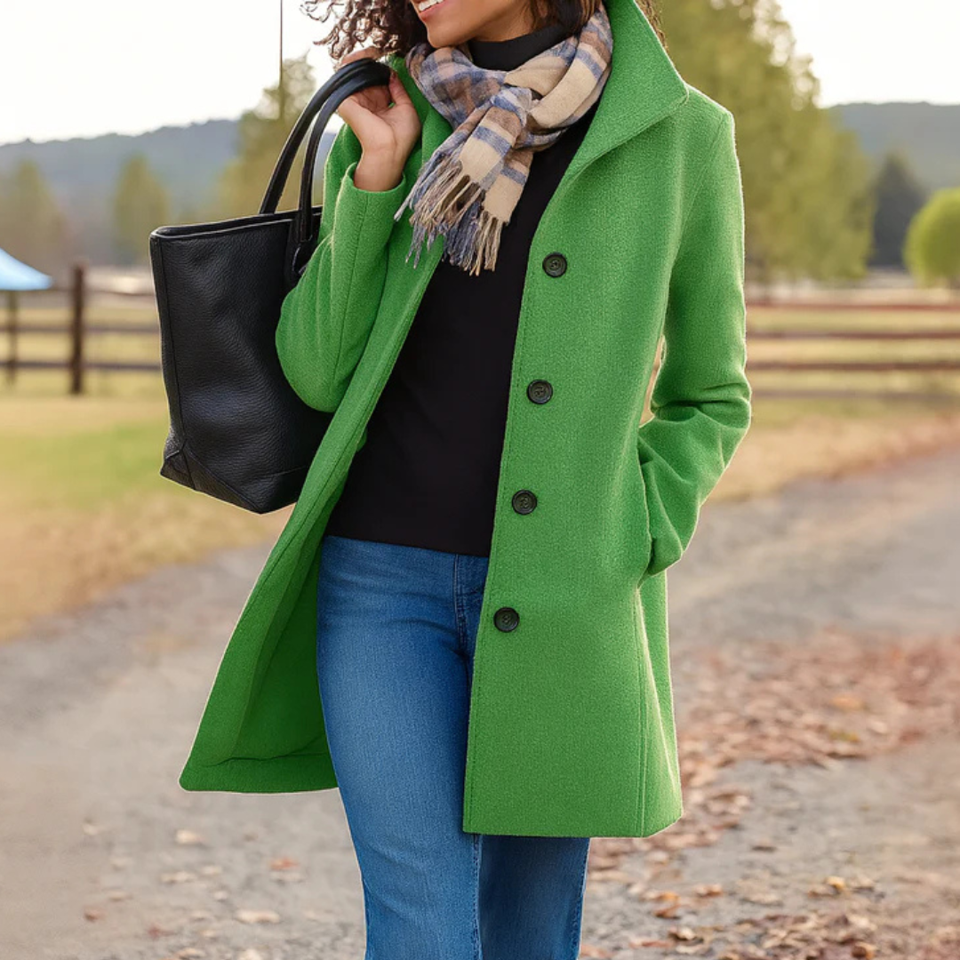 Ava Women's Winter Coat | Classic Button Front Design 8