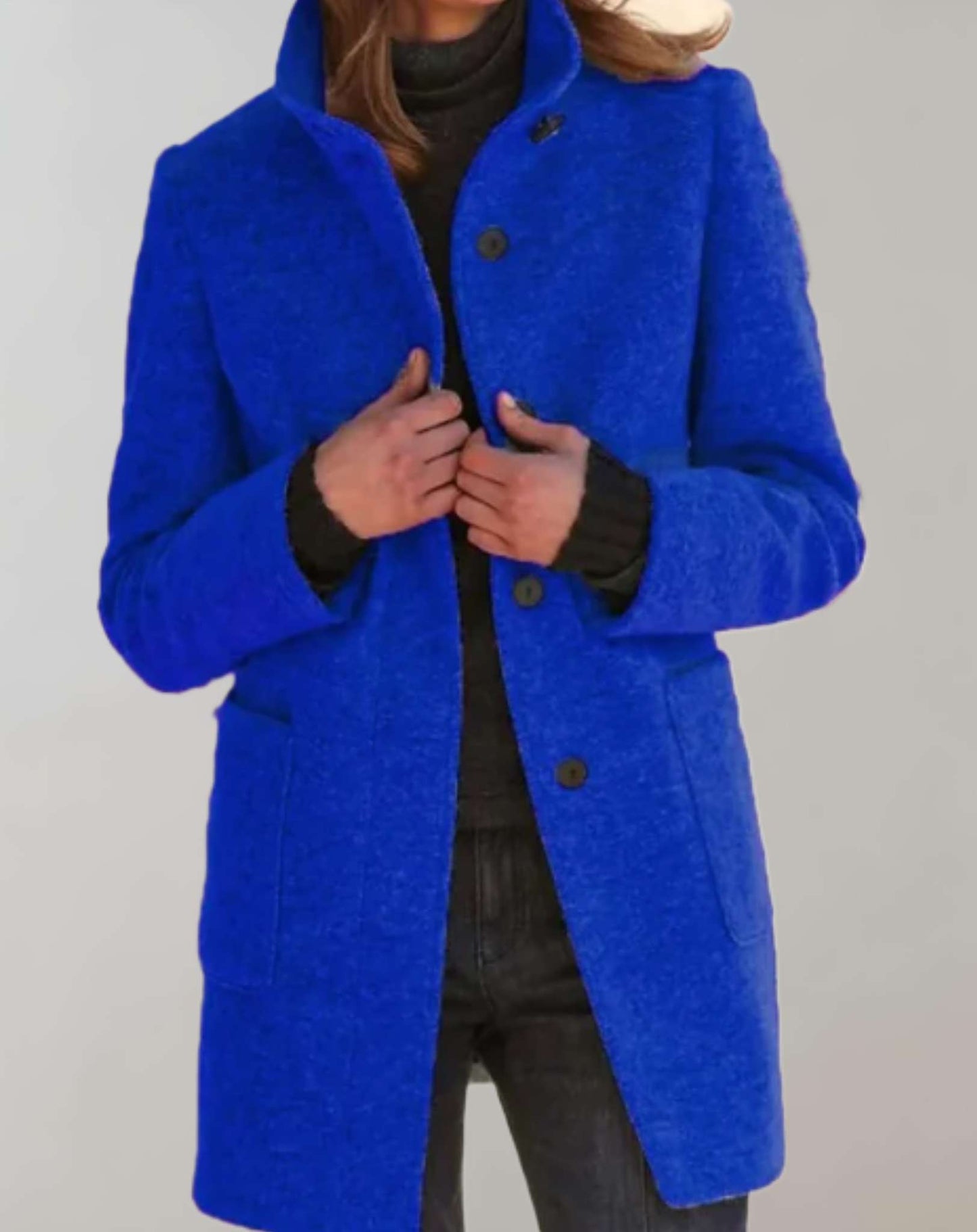 Avery Women's Wool Coat | Elegant Button Closure, Winter Essential 3