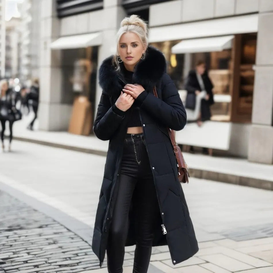 Bela Women's Puffer Coat | Elegant Quilted Design, Black Winter Coat 3
