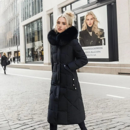 Bela Women's Puffer Coat | Elegant Quilted Design, Black Winter Coat 4