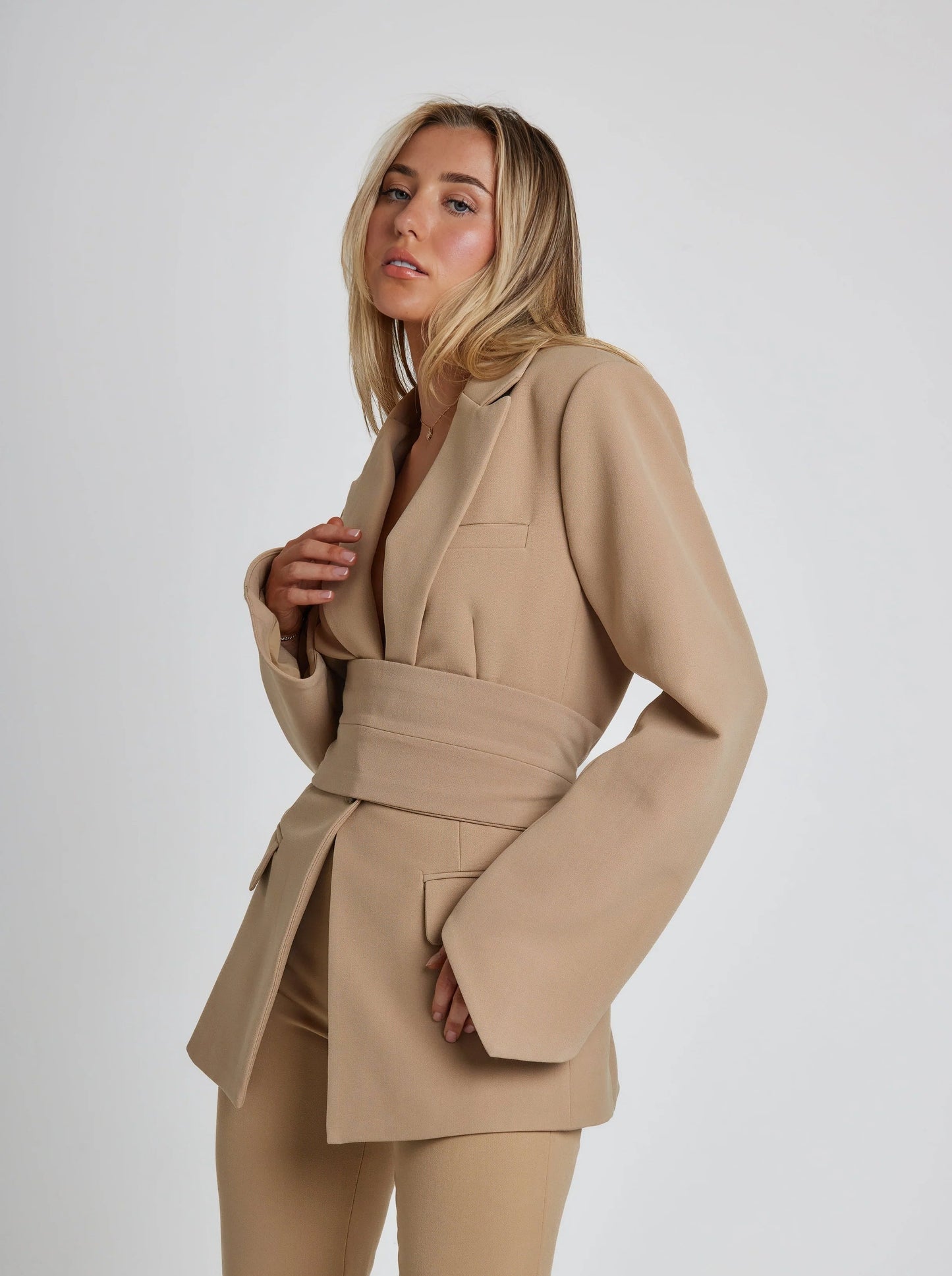 Bella Women's Blazer | Tailored Fit with Belt 1