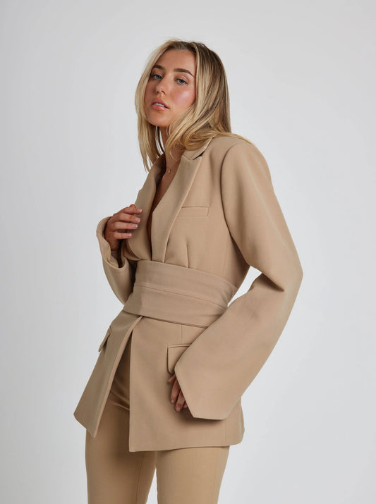 Bella Women's Blazer | Tailored Fit with Belt 1