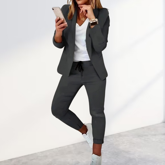 Bella Women's Blazer & Trousers Set | Comfortable Polyester Blend 1