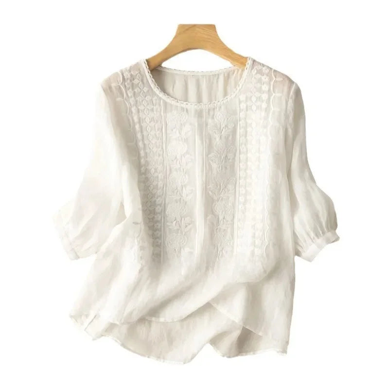 Bella Women's Blouse | 3/4 Sleeves, Vintage Style 2