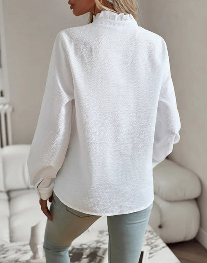 Bella Women's Blouse | Elegant Ruffle Button-Down Design 5