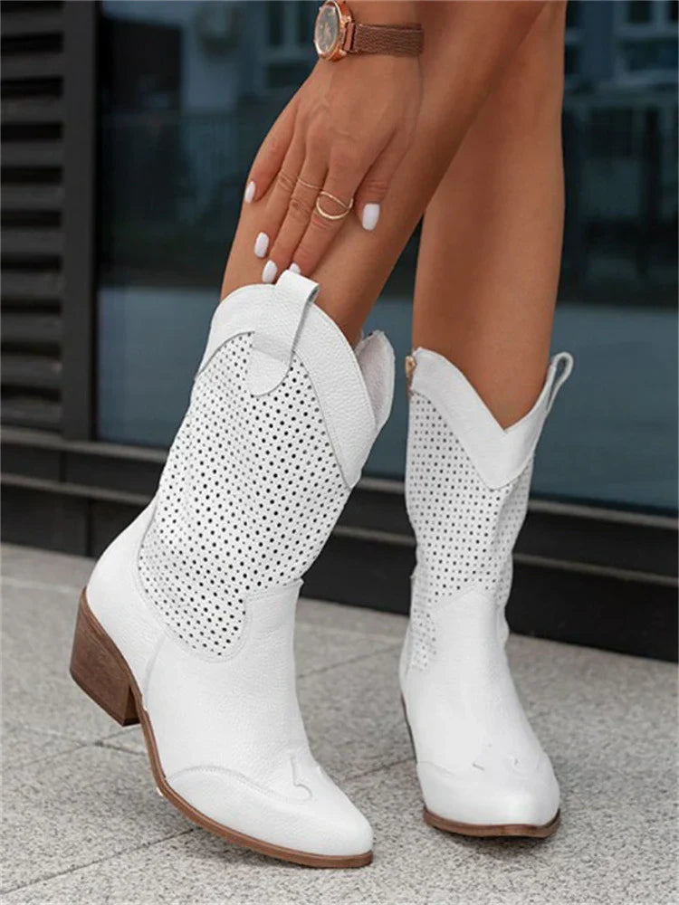 Bella Women's Cowboy Boots | Breathable Textile with Side Zipper 1