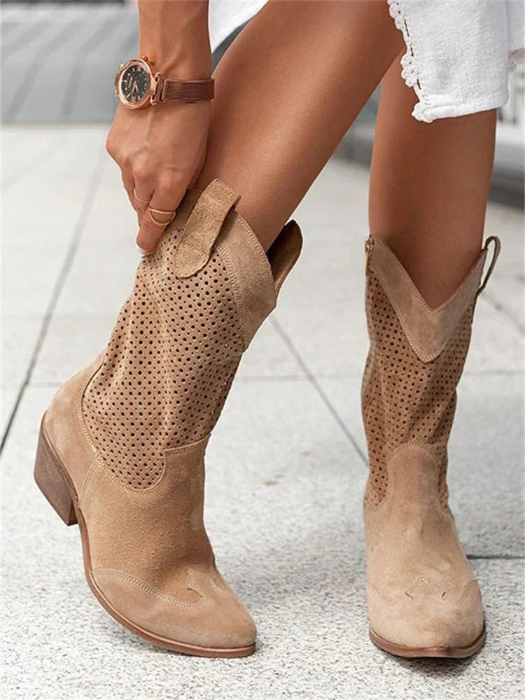 Bella Women's Cowboy Boots | Breathable Textile with Side Zipper 5