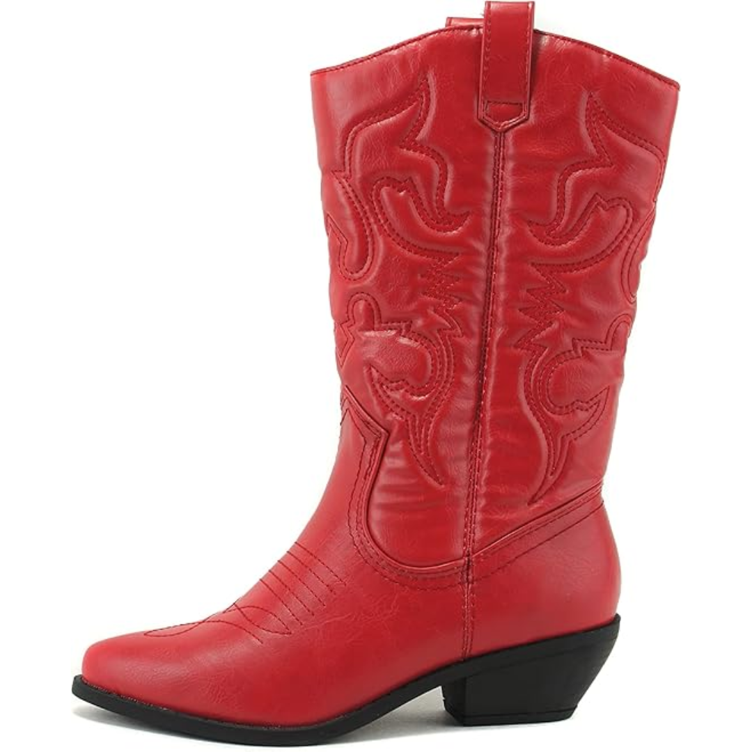 Bella Women's Cowboy Boots | Faux Leather, Classic Western Style 0