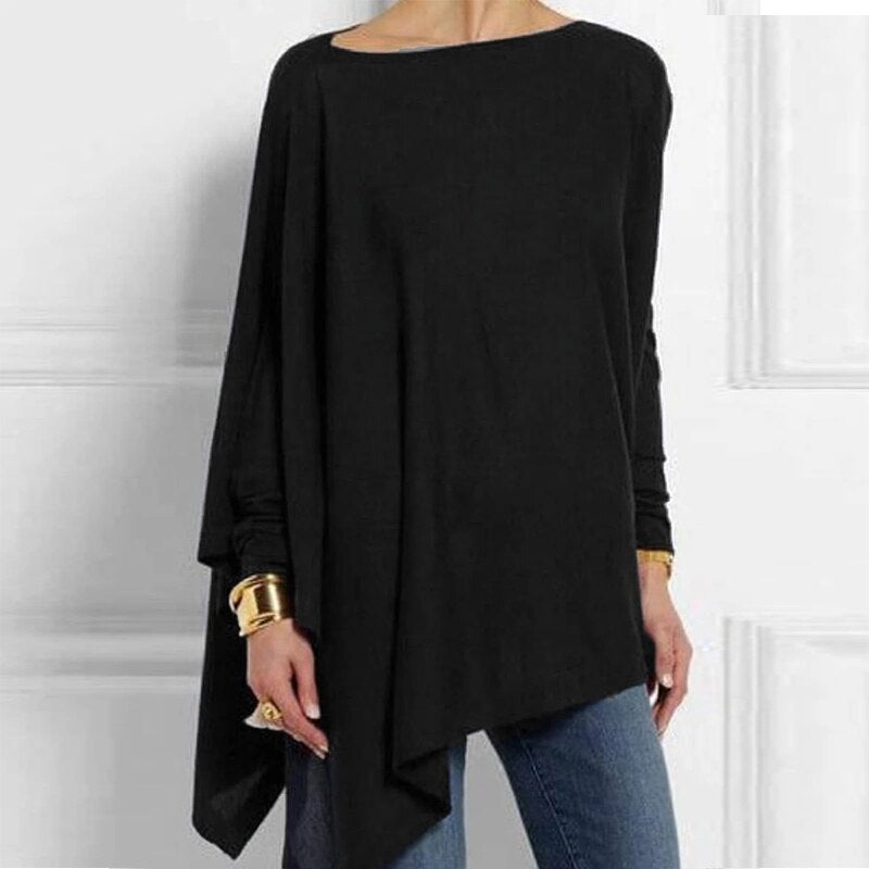 Bella Women's Going Out Top | Chic Boat Neck, Asymmetrical Design 0