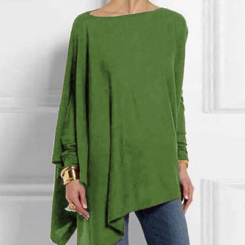 Bella Women's Going Out Top | Chic Boat Neck, Asymmetrical Design 2