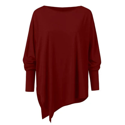 Bella Women's Going Out Top | Chic Boat Neck, Asymmetrical Design 7