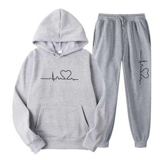 Bella Women's Hoodie and Pants Set | Unique Heartbeat Design 0
