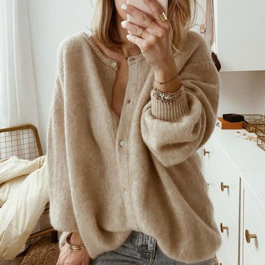 Bella Women's Long Cardigan | Cozy Oversized Knit, Stylish Button Details 0