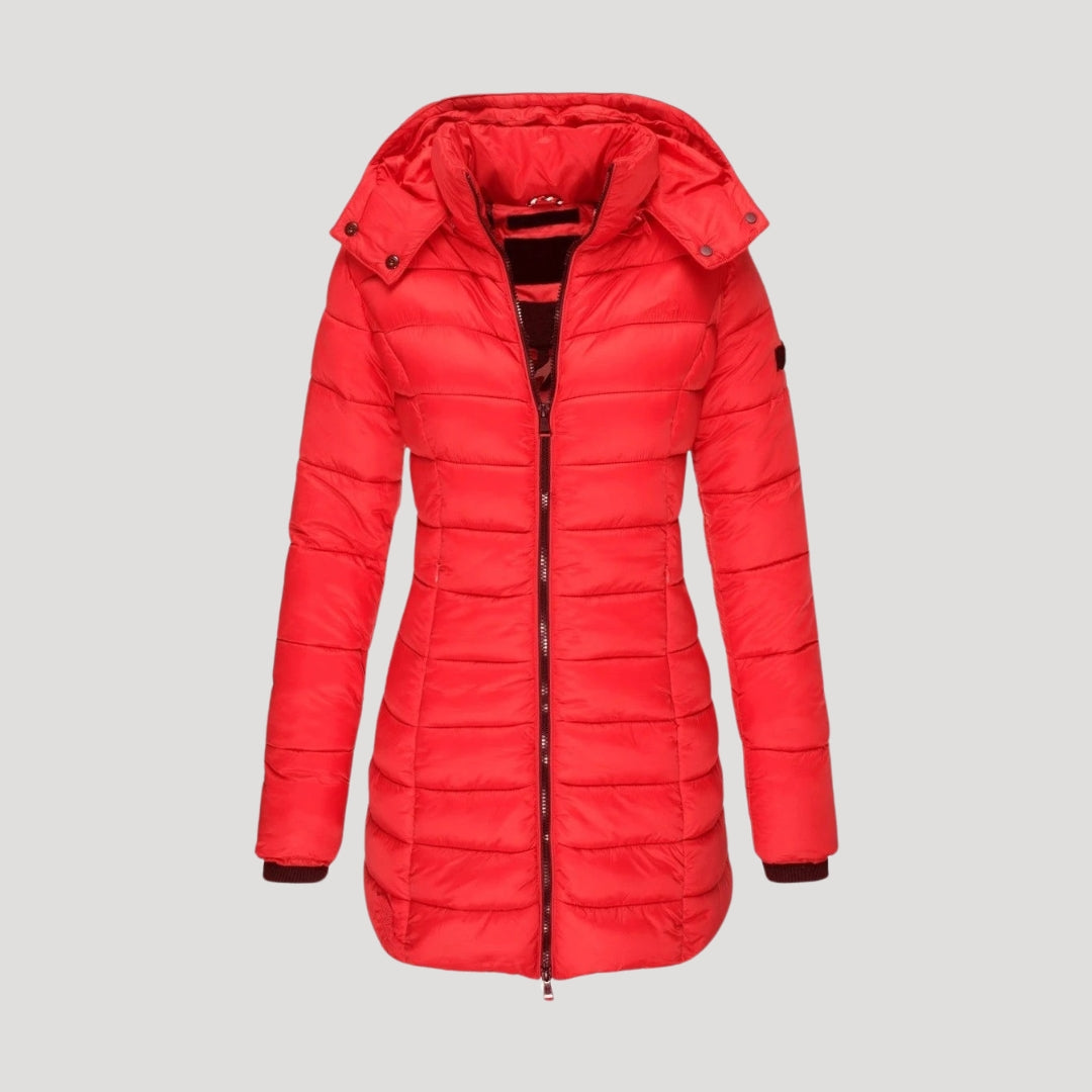 Bella Women's Long Puffer Coat | Hooded, Stylish Insulation for Winter Wear 0