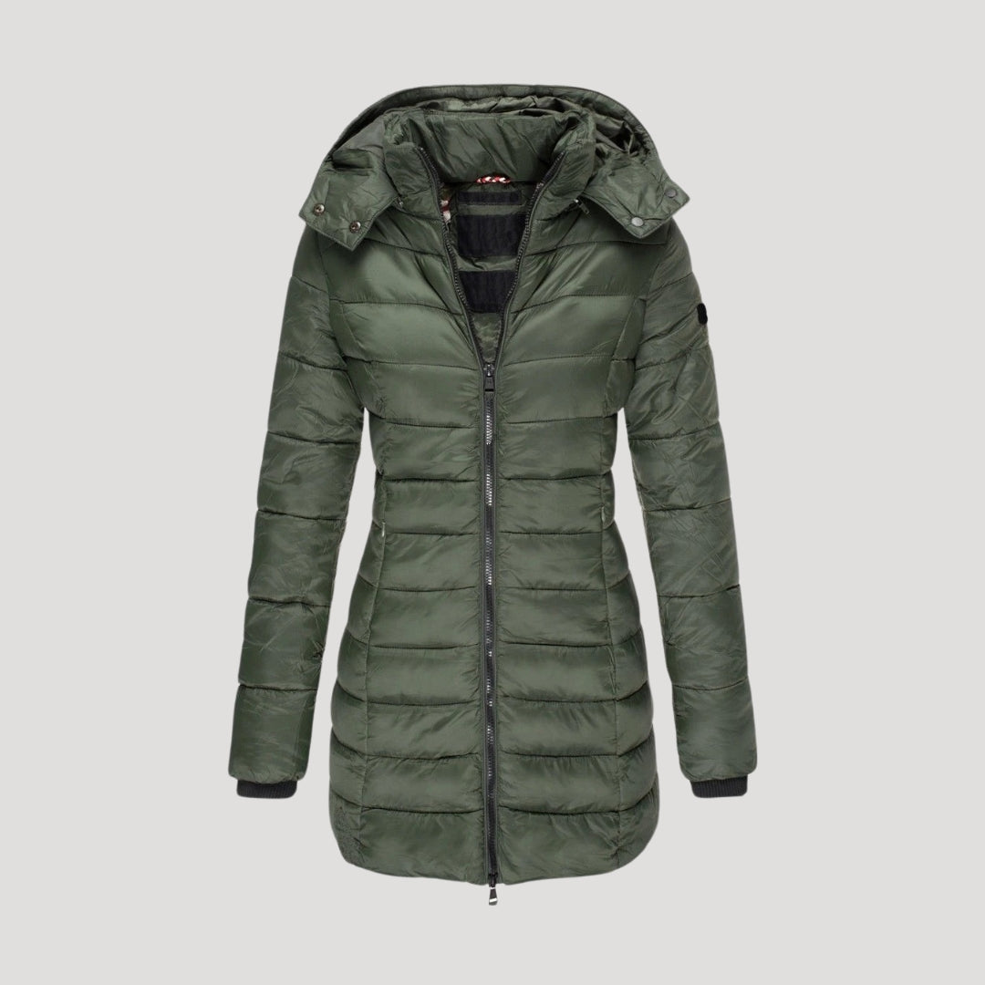 Bella Women's Long Puffer Coat | Hooded, Stylish Insulation for Winter Wear 2