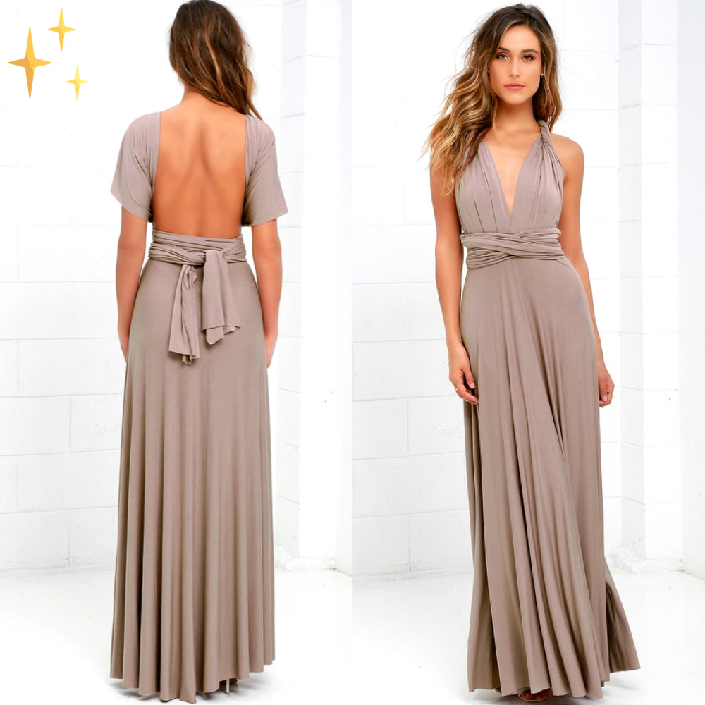 Bella Women's Maxi Dress | Backless Wrap Design 2